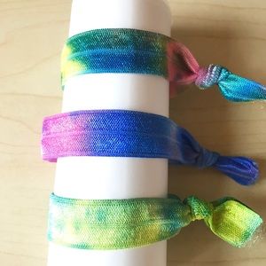 6 Tie Dye Hair Ties Boho Chic Set of SIX